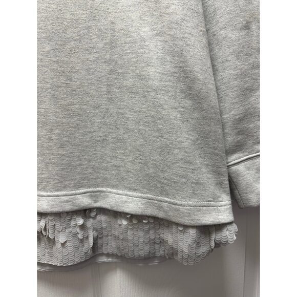 J. Crew Grey Sweatshirt w Sequins Sz M - Picture 3 of 6